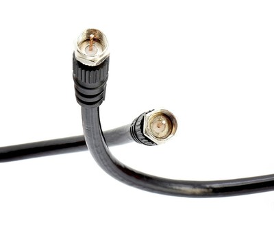 Quality RF Coaxial Cable 6 FT - BLACK - Premium RG6 F-Type Coax - 75 Ohm
