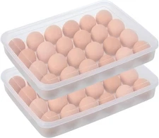 Deviled Egg Containers with Lid, (Set of 2),Stackable Plastic 48 Eggs 