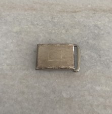 Vintage Sterling Silver Etched Art Deco Belt Buckle Signed