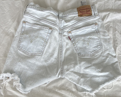 Levi's 501 Women's W28 Light Wash Light Blue Denim Cotton High Rise Shorts