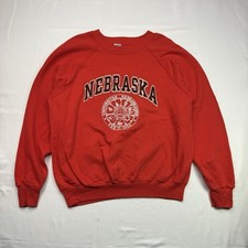 Vintage Champion University Of Nebraska RED Crewneck Size XL Fits like Medium 