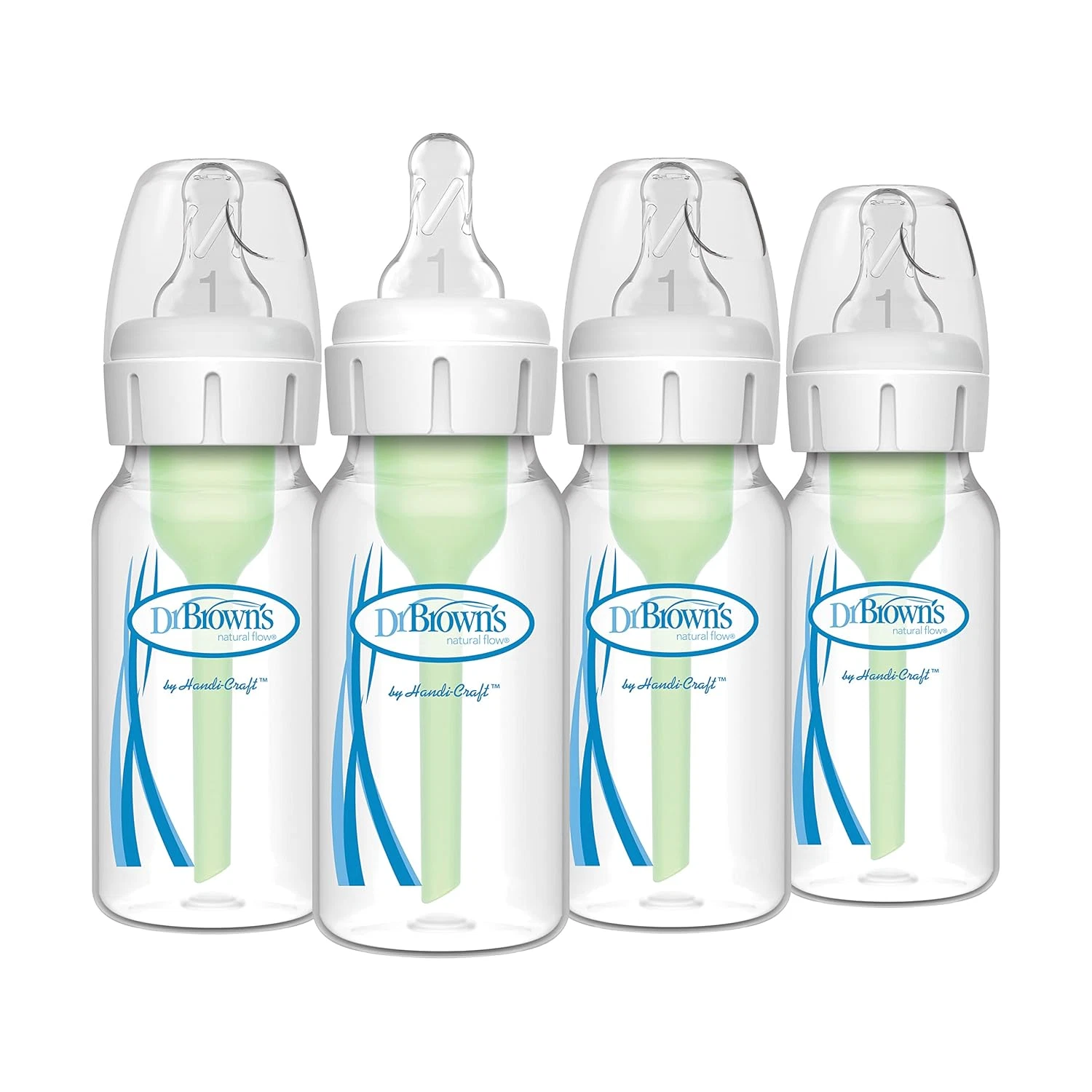 Natural Flow Anti-Colic Options+ Narrow Baby Bottle, 4 Oz/120 Ml, with Level 1 S