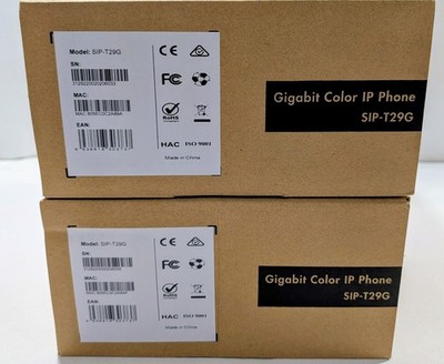 Lot Of 2 New Yealink SIP-T29G 16-Line Gigabit Color IP Phone VoIP Desk W/Power
