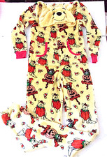 Disney Winnie the Pooh Halloween Pajama One Piece Hooded Fleece Size Small