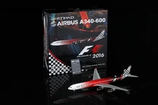 SQ Wings 1:200 Etihad Airways 2016 Airbus A340-600 Diecast Aircraft Model A6-EHJ
