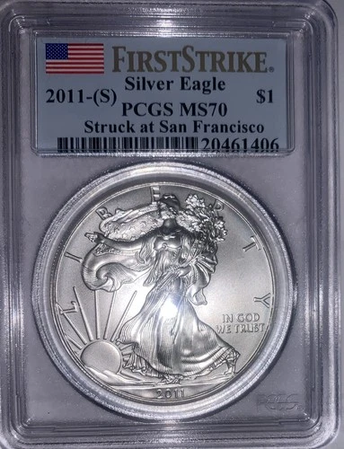 2011 (S) Silver Eagle NGC MS70 First Strike  Struck at San Francisco Mint
