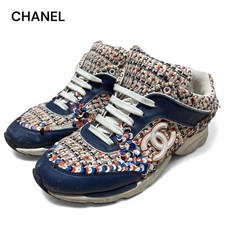 CHANEL Sneakers Shoes Low-Cut Cocomark EU 36 US 6 Multicolor Authentic