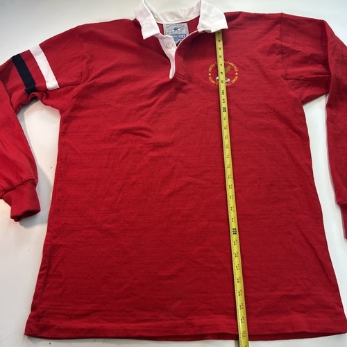 Vintage Lands End Rugby Football Union Shirt Mens XL Tall USA Red Heavyweight - Picture 11 of 16