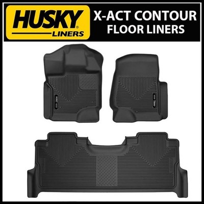 Husky Liners X-ACT CONTOUR Floor Mats 2017-2024 Ford F-250 F-350 Crew Cab