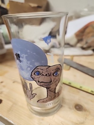Vintage 1982 E.T. The Extra-Terrestrial ''Phone Home '' Drinking Glass~ Pizza Hut