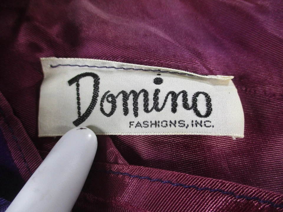 Vintage Domino Fashions Dress Womens Medium Purple Floral Maxi Velvet 70s Boho - Image 2 of 4