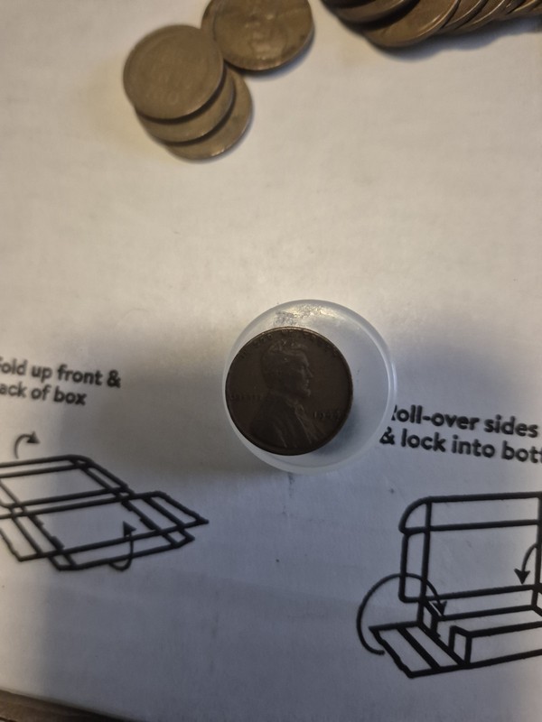 1944-D Lincoln Wheat penny Repunched Mintmark  “L” W” on rim off center 