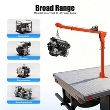 1100lb Truck-mounted Crane Hoist W 12v Electric Winch Pickup Truck Jib Cranes