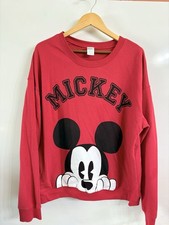 Vtg 90s Disney Mickey Mouse Pullover Sweatshirt Women Sz XXXL Red