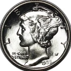 1935-P Mercury Dime, FULL Split Bands, Superb Gem BU++ FSB, RARE This Nice!