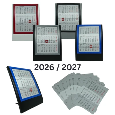 NEUTRAL Tischkalender 2026/2027 / Ersatzkalendarium stabil Feiertagen & Wochenzählung