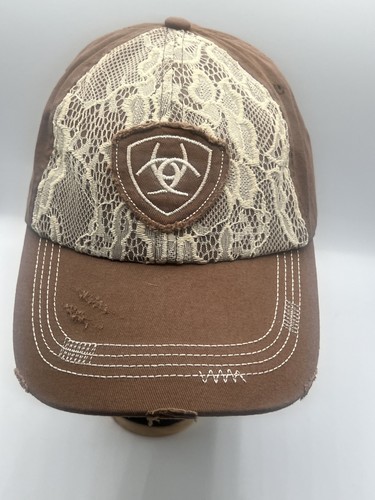 ARIAT Women's Brown Distressed Light Weight Lace Baseball Cap