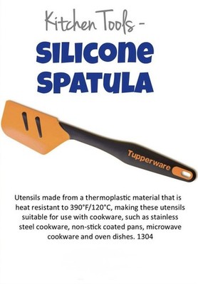 Tupperware KPT Silicone Spatula Orange Black 11.75''(New)