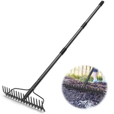 Garden Rake, 6FT Bow Rake Heavy Duty Leveling Rake with Adjustable Handle, 17...