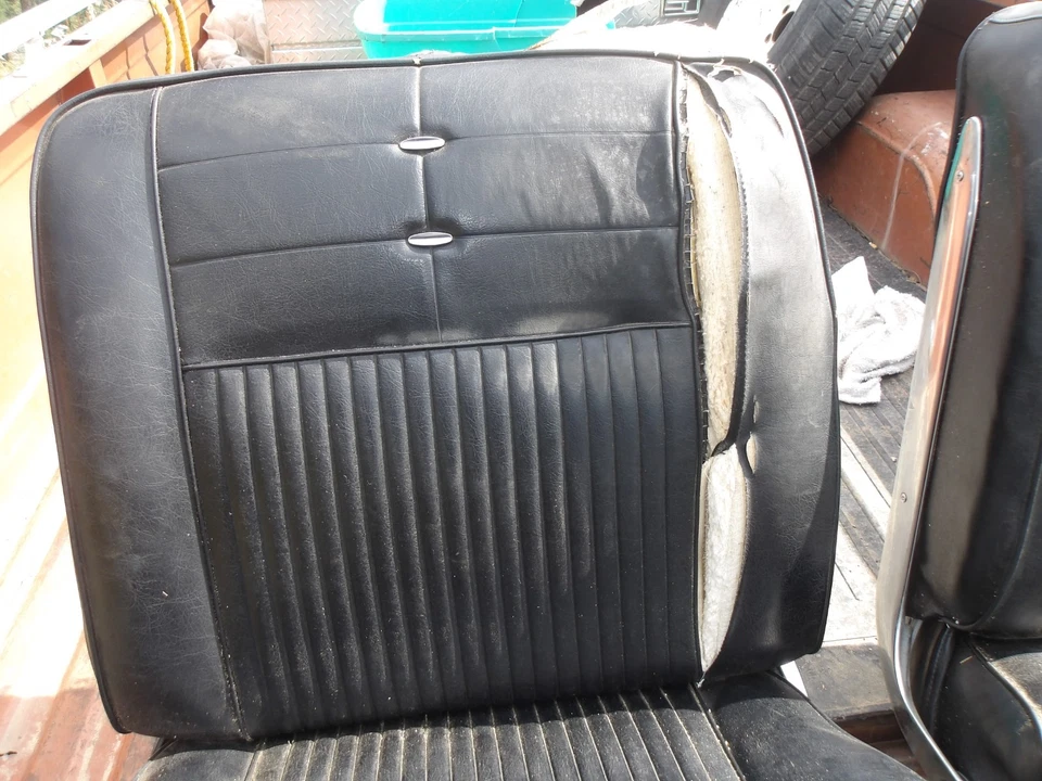 1964 1965 Impala Chevelle Nova Black Bucket Seats LOCAL PICK UP ONLY Foto 3 de 4