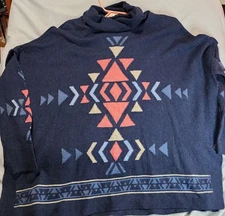 J.Jill Poncho Sweater Women's XS Brown Cotton Oversized Cowl Neck