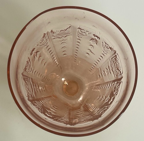 1930s Federal SHARON/CABBAGE ROSE PINK 6 3/4" - 2 FOOTED ICED TEA TUMBLERS - Picture 4 of 5