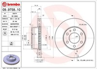 2X Bremsscheibe Vorne Brembo 09975810 Passend FÜR Iveco