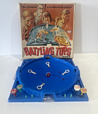 Vintage Battling Tops Board Game Ideal 1968 With 5 Tops + 4 Pullers VGC