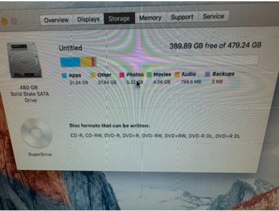 OBO Apple iMac 20" 2.66 GHz4GB-RAM 1TB-HDD Mac OSX(El Capitan)(10.11.6) A1224  - Image 3 of 4