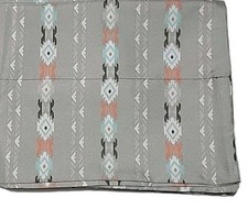1 Grey 100 Polyester Pillowcases W/Aztec Design Orange Aqua 20 X 30...