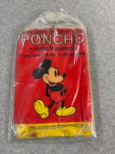 NWT Walt Disney World Mickey Mouse Rain Poncho Vintage Child's Size