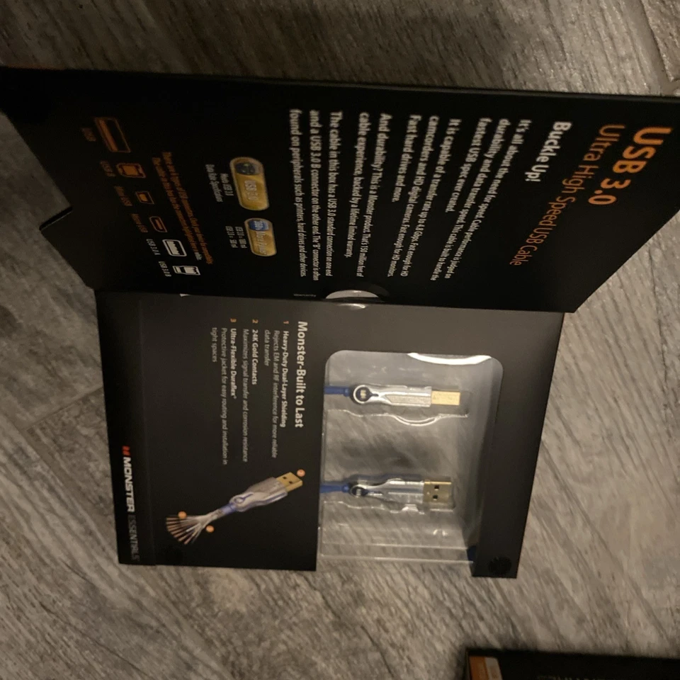 Monster USB Cable 3.0 A to B Connection  7FT/2.13M Ultra High Speed Box Of 5 - Image 2 of 2