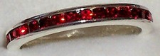 .925 STERLING SILVER CREATED GARNET ETERNITY RING SZ 7,8,9