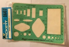 NOS Pickett Chartpak 1607 Assembly Drawing  Template Ratio: 2:1 - FREE SHIP!