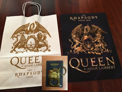 QUEEN + ADAM LAMBERT RHAPSODY 2020 QUEEN BAG + TOUR BOOK + KEY