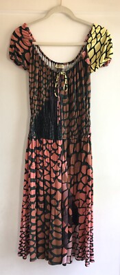 Issa London 100% Silk Jersey Printed Smocked Midi Shift Dress Size UK 10 US  6 | eBay