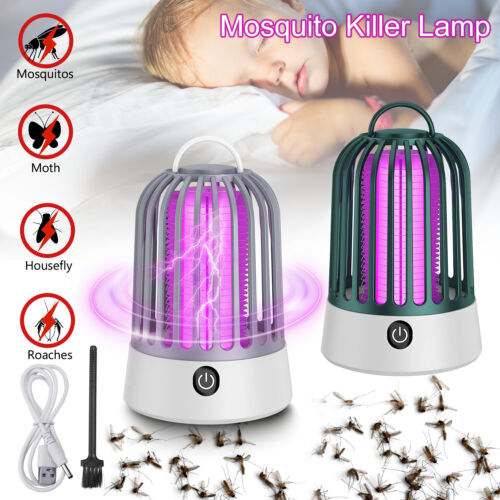 Mosquito Killer Lamp Electric Rechargeable Zapper Bug Fly Insect Trap UV Light