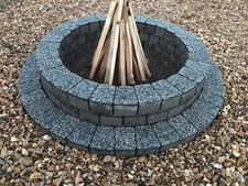 Fuoco pozzo fuoco cemento granito camino lastra grigio scuro fai da te giardino patio 82 cm esterno