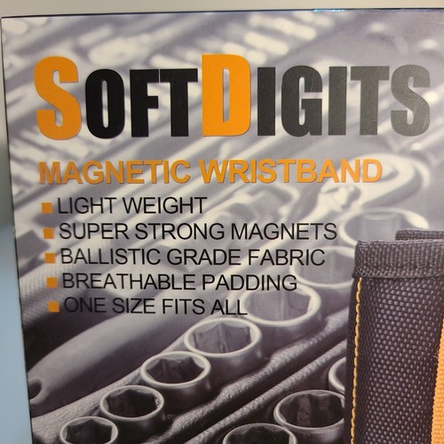 SoftDigits Magnentic Wristband for Tools, Fasteners, etc. 2-pack Strap Closures. - Picture 2 of 15