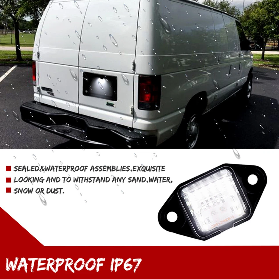 For 92-18 Ford E150 E250 E350 E450 Econoline Van LED License Plate Light Bulb EA - Image 3 of 4