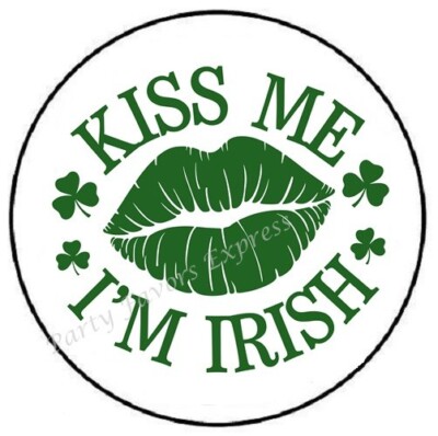 KISS ME I'M IRISH ST PATRICKS DAY ENVELOPE SEALS LABELS STICKERS PARTY FAVORS