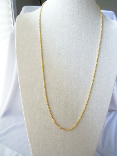 Vintage Gold Tone Twisted Rope Chain Necklace 30" - Picture 4 of 5