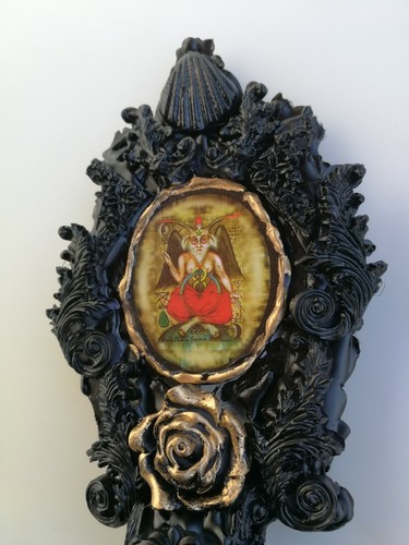 black mirror frame witchcraft kit starter magic ritual lucifer satan witch altar - Picture 4 of 12