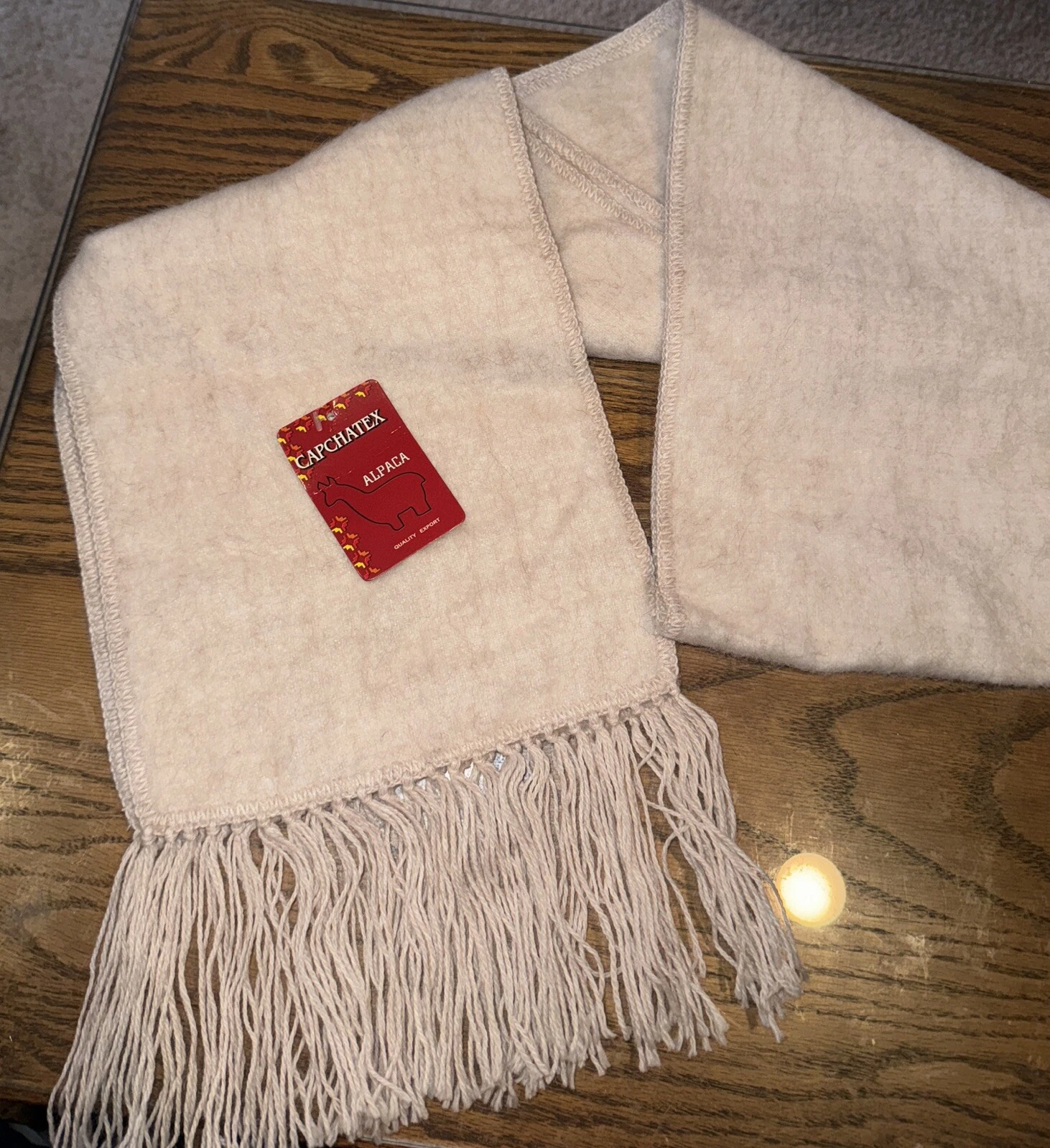 BCapchatex Alpaca scarf Natural Color Beige from Peru