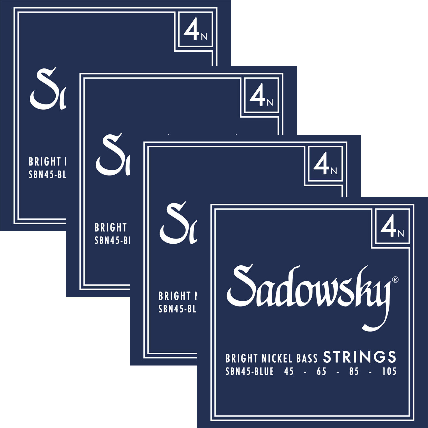 4-Pack Sadowsky Blue Label Bass Strings, Nickel 4-String 045-105
