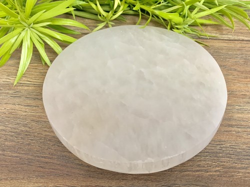 4” Selenite Tile Round Crystal Charging Plate Meditation Therapy Cleansing Stone - Picture 8 of 10