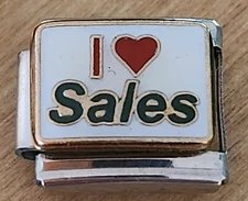 I Love Sales Italian Charm 9mm Bracelet Link Birthday gift