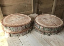 Rustic log slices, 4 approx 12" (30cm) wedding / table centrepieces, cake stands
