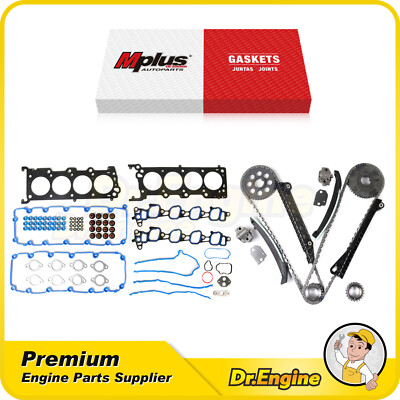 Head Gasket Set Timing Chain Kit Fit 2004 Ford E-350 Super Duty 5.4L