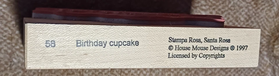 Sello de goma para cupcakes de cumpleaños de casa ratón STAMPA ROSA de colección 1997 Foto 3 de 4